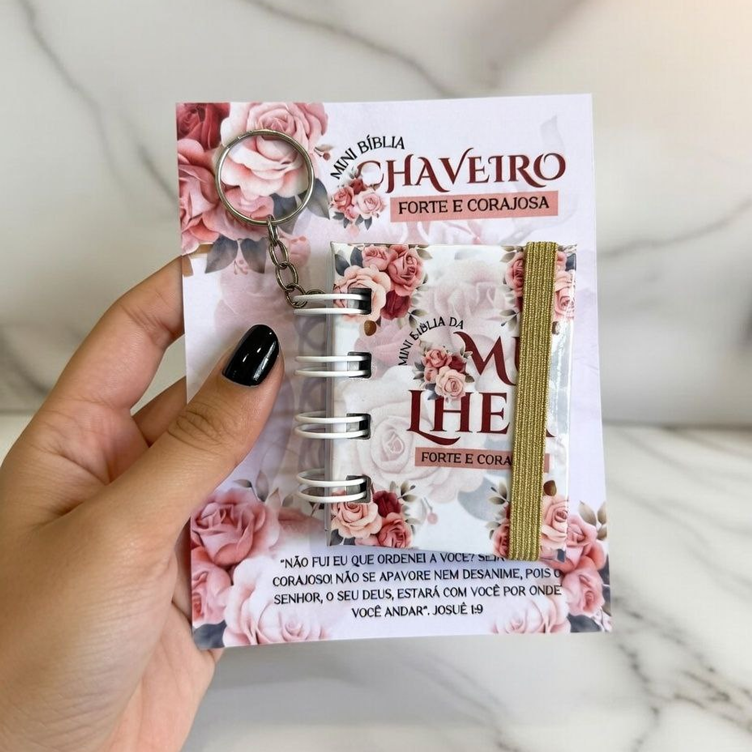 Arquivo Chaveiro Mini Bíblia Forte e Corajosa 1