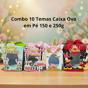 Arquivo Combo 10 Caixas Ovo em Pé Temas