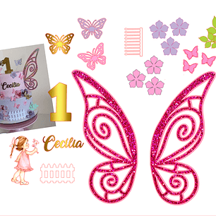 Arquivo Topo Asa De Borboleta Gletter Floral Com Menina 