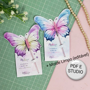 Arquivo Card Escovinha Borboleta Dia Da Mulher - Editável