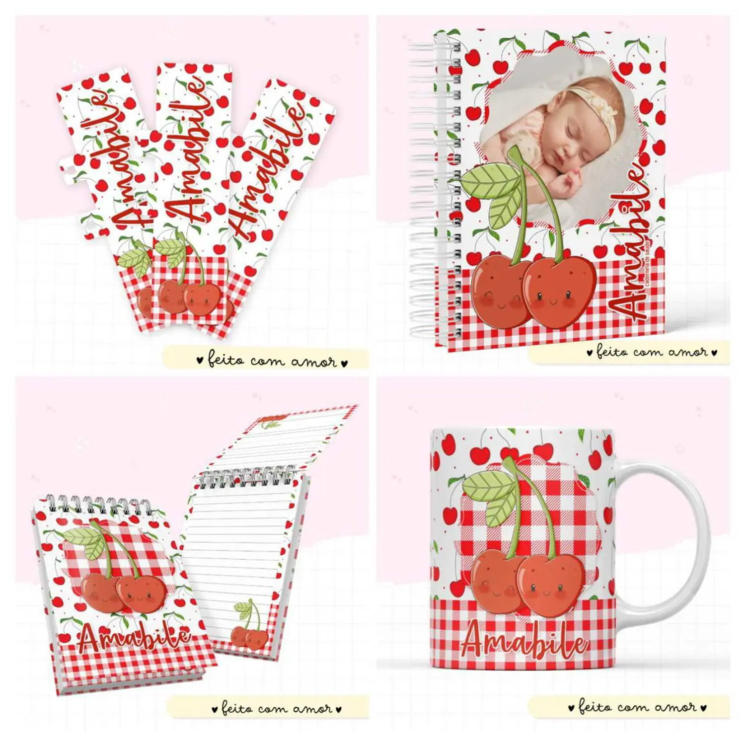 Encadernação kit Caderneta Cerejinha 3