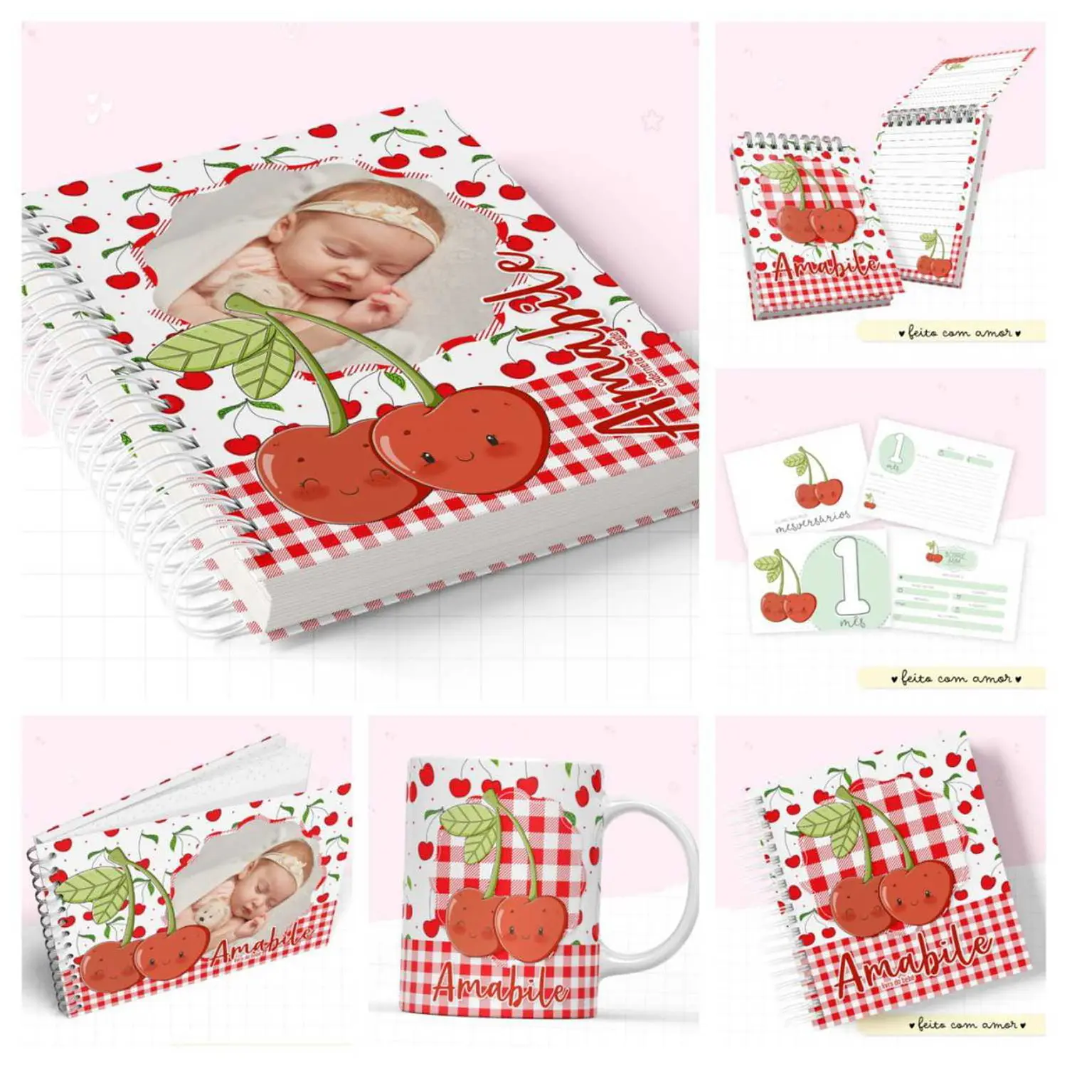 Encadernação kit Caderneta Cerejinha 1