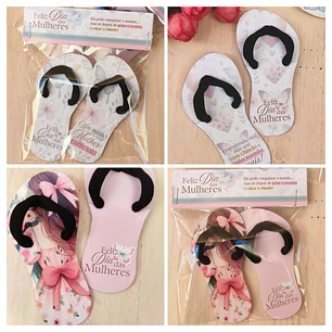 Arquivo Tag Chinelo Xuxinha Dia da Mulher 3 Artes - pdf e Png