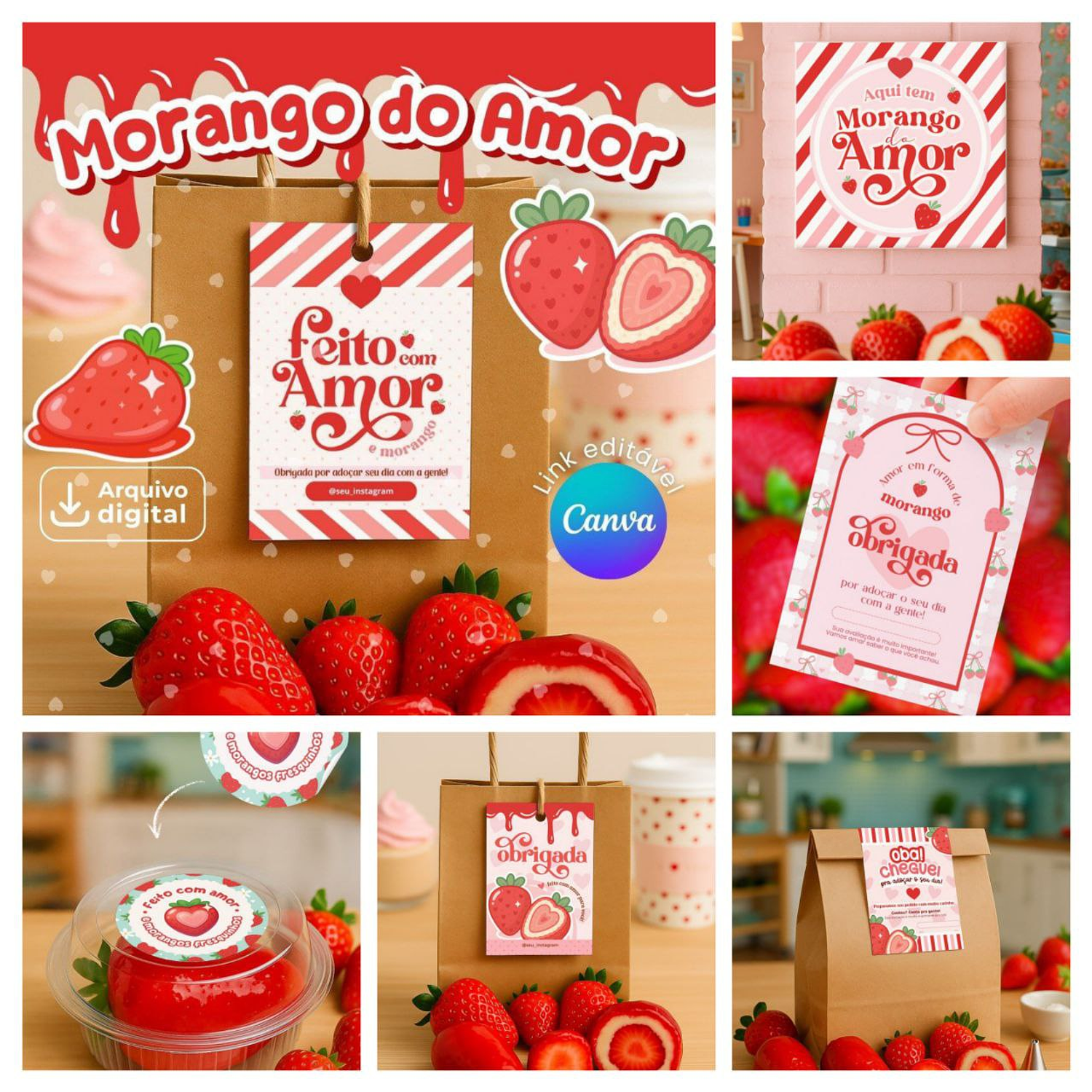 Arquivo Kit Digital Encomenda Morango - Ana Flor 1