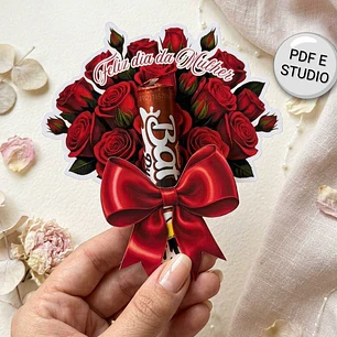 Arquivo Card Buquê Rosa Vermelha Dia da Mulher