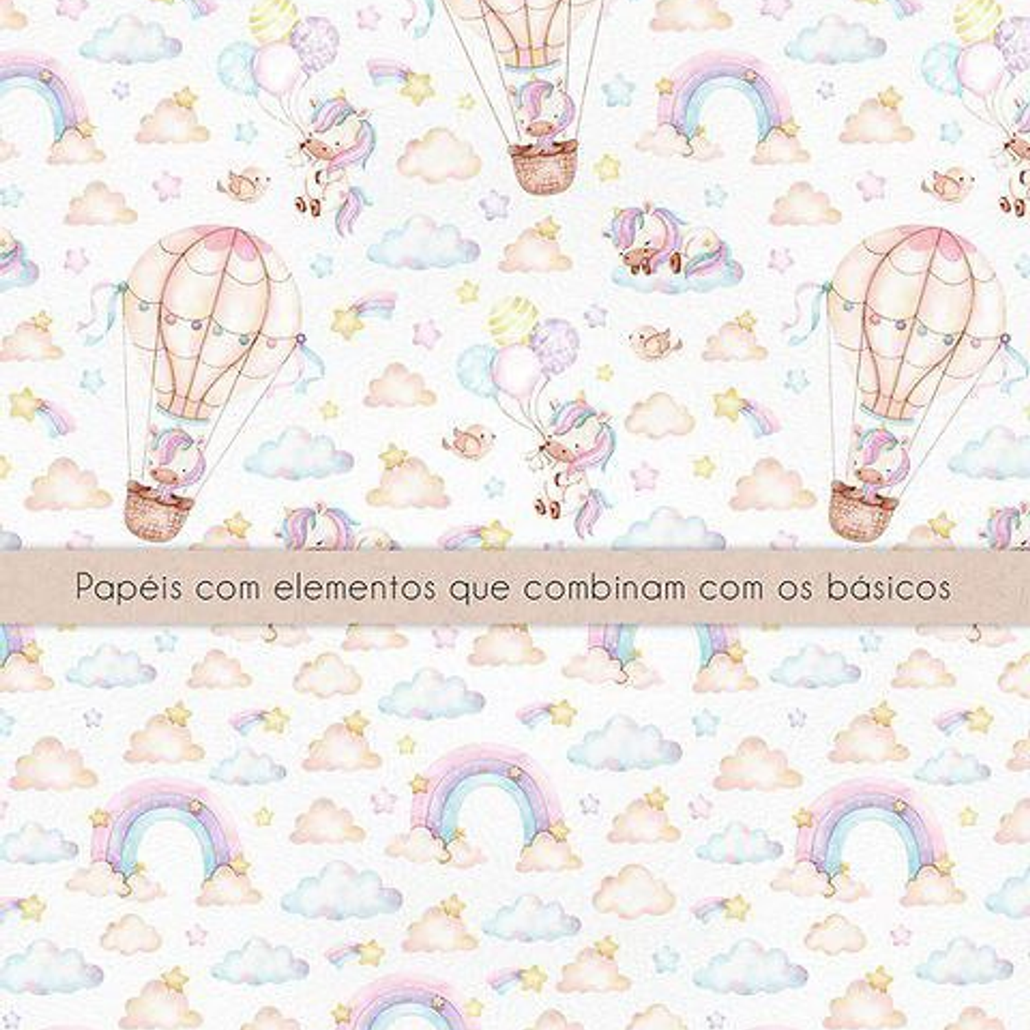 Arquivo Kit Digital Unicórnio Aquarela - Ni estudio 4