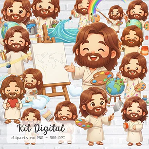 Clipart Kit Digital Jesus O Maior Pintor Do Mundo 