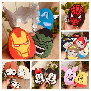 Arquivo Kit Caixas Ovo personagens Páscoa