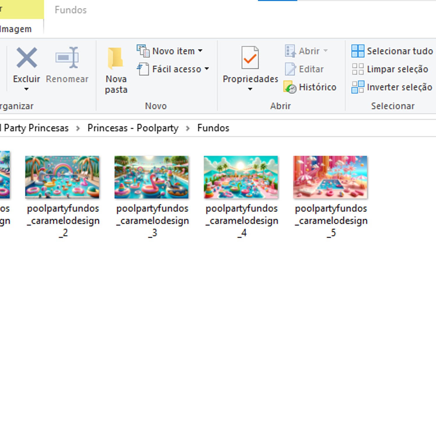 Arquivo Kit Digital Pool Party Princesas 3D - Caramelo Designer 5