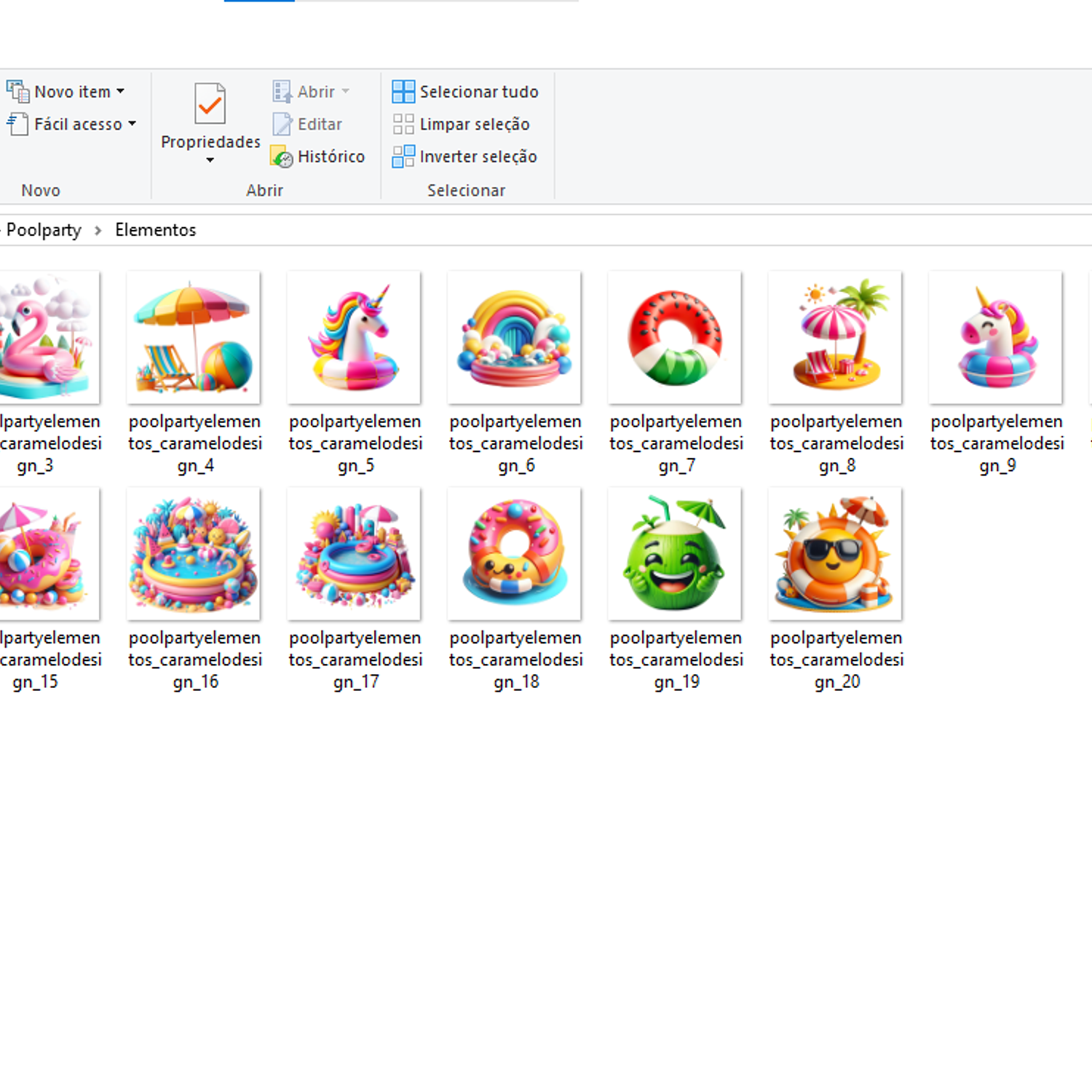 Arquivo Kit Digital Pool Party Princesas 3D - Caramelo Designer 4