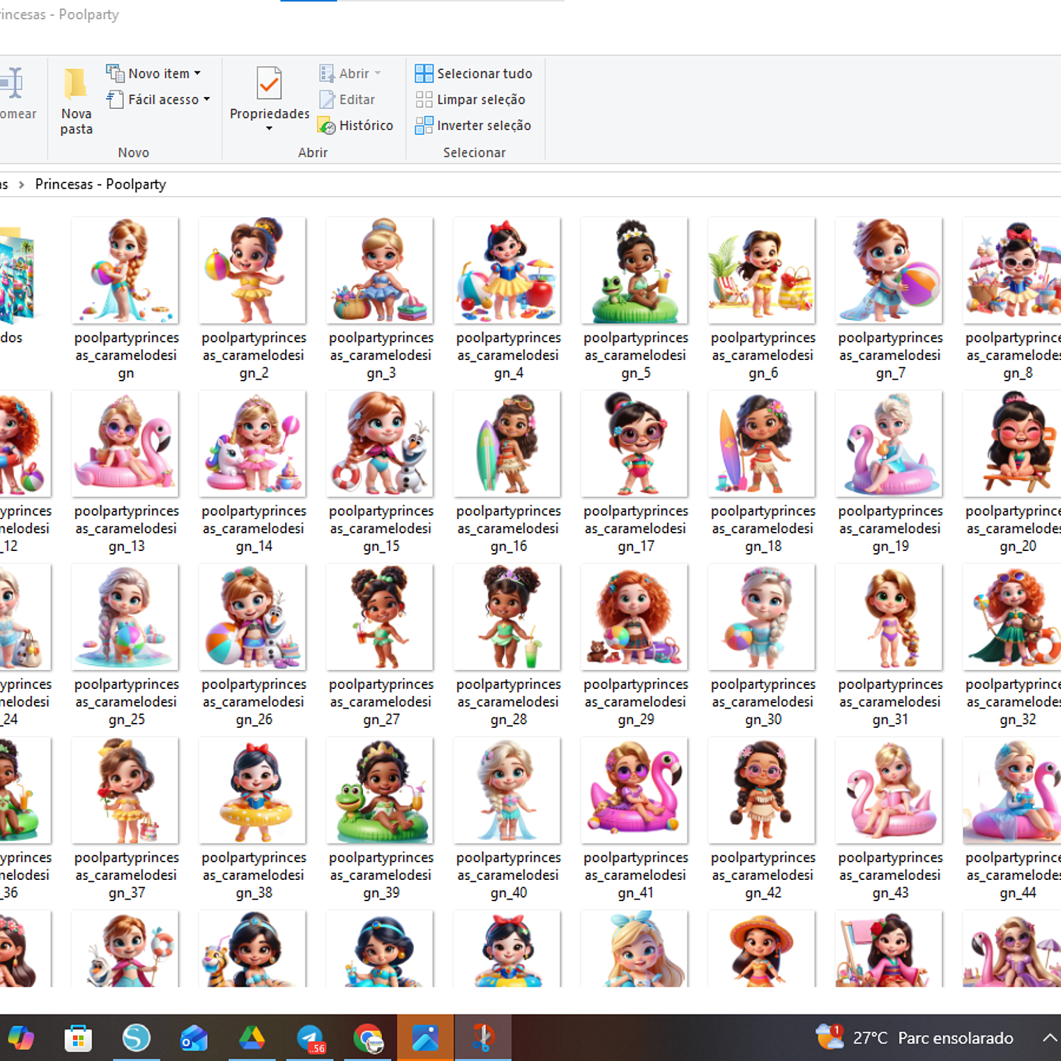 Arquivo Kit Digital Pool Party Princesas 3D - Caramelo Designer 2