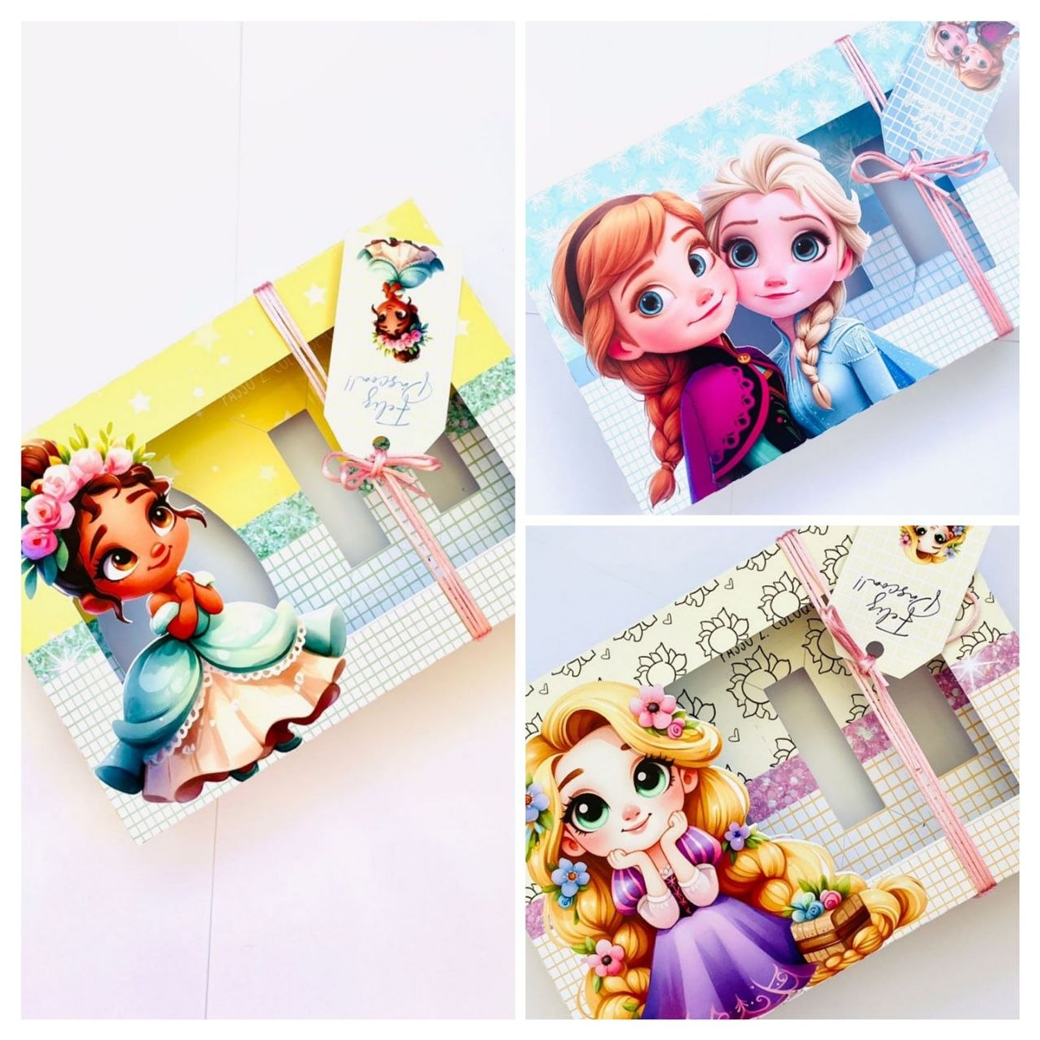 Arquivo kit 6 Caixas Mini Confeiteiro Princesas Cute 3