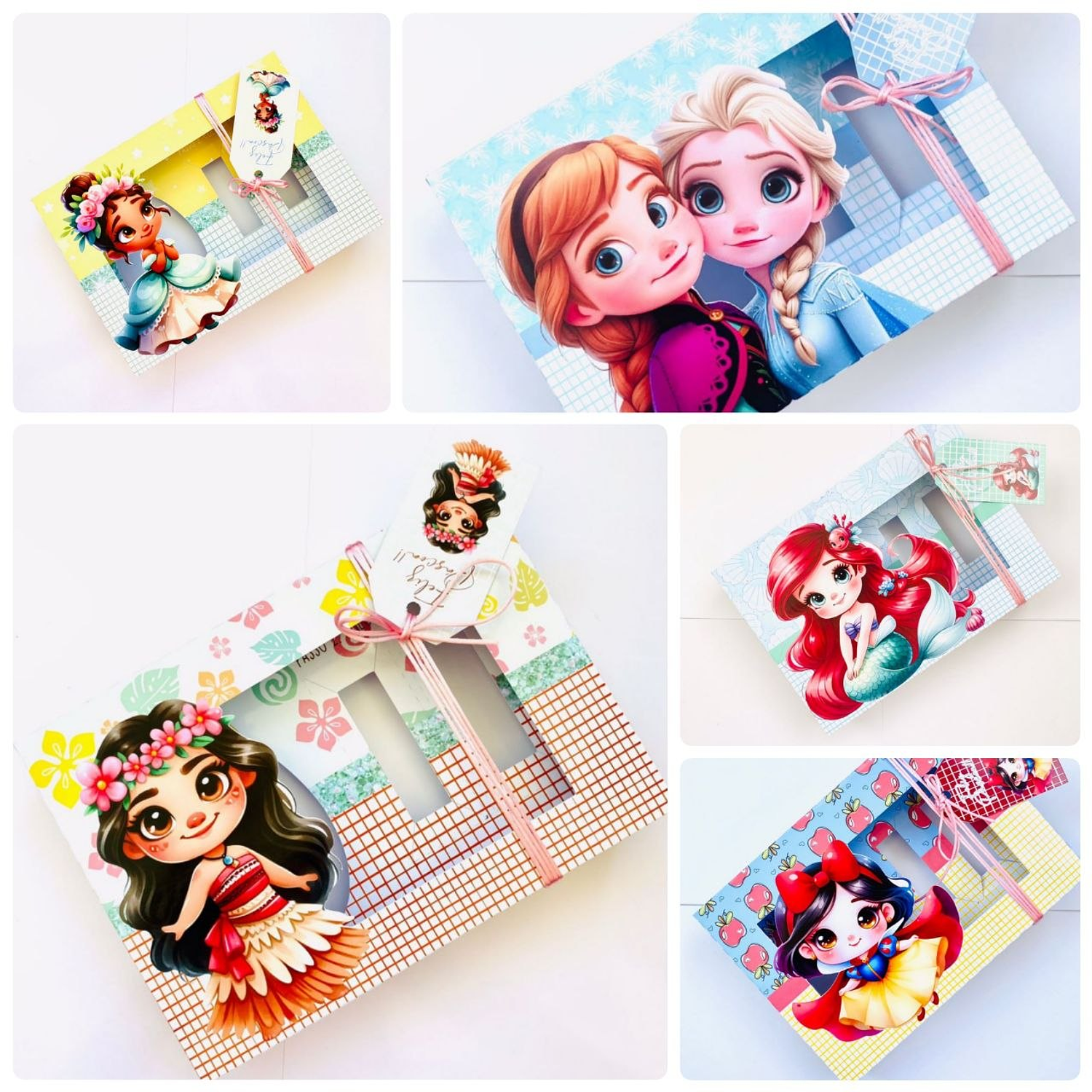 Arquivo kit 6 Caixas Mini Confeiteiro Princesas Cute 1