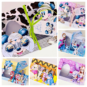 Arquivo kit 11 Caixas Mini Confeiteiro Personagens