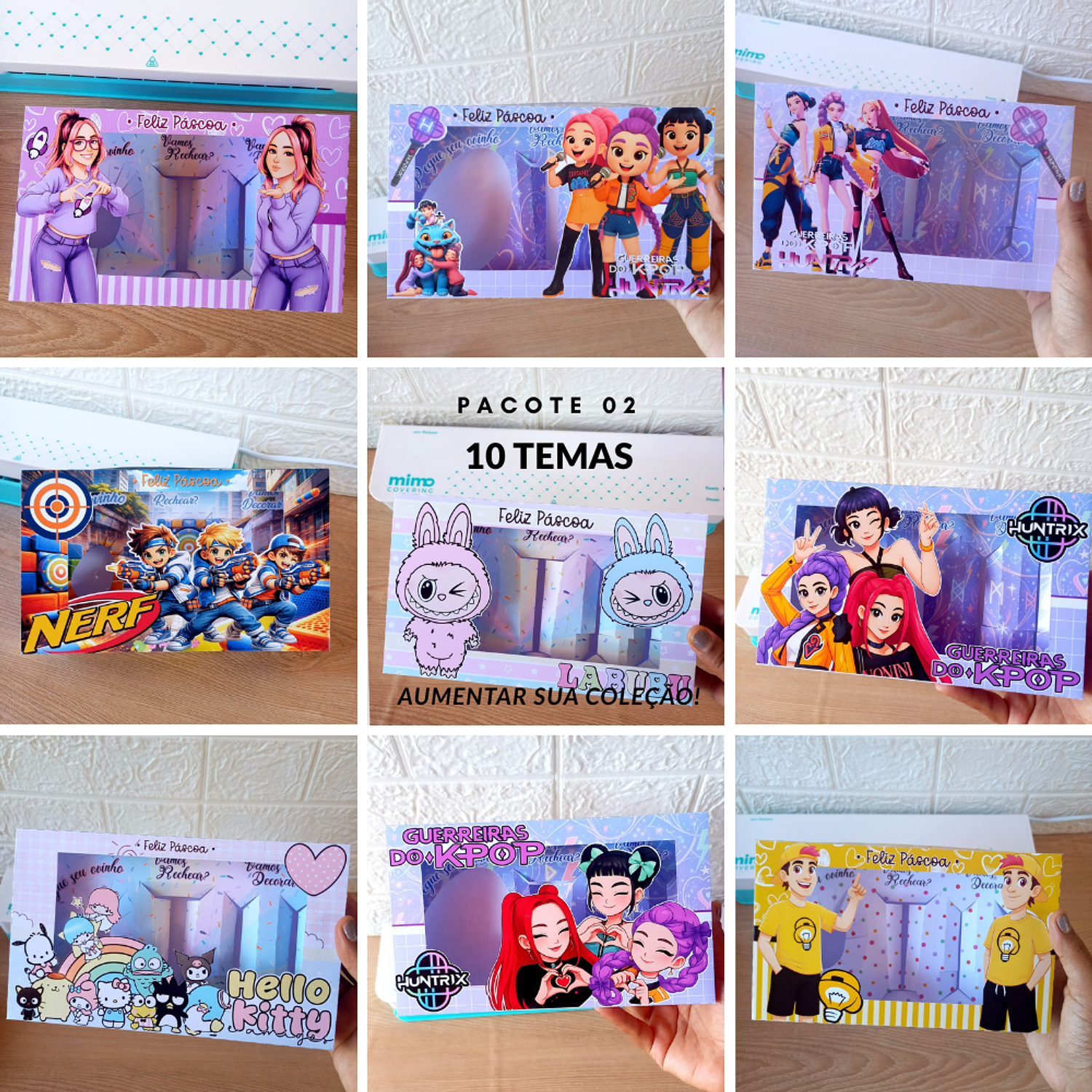 Arquivo Pack 02 Caixas Mini Confeiteiro Páscoa 10 Temas 1