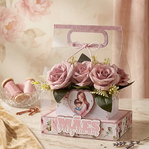 Arquivo Caixa Flores Acetato Com Kit Premium Mães Completo