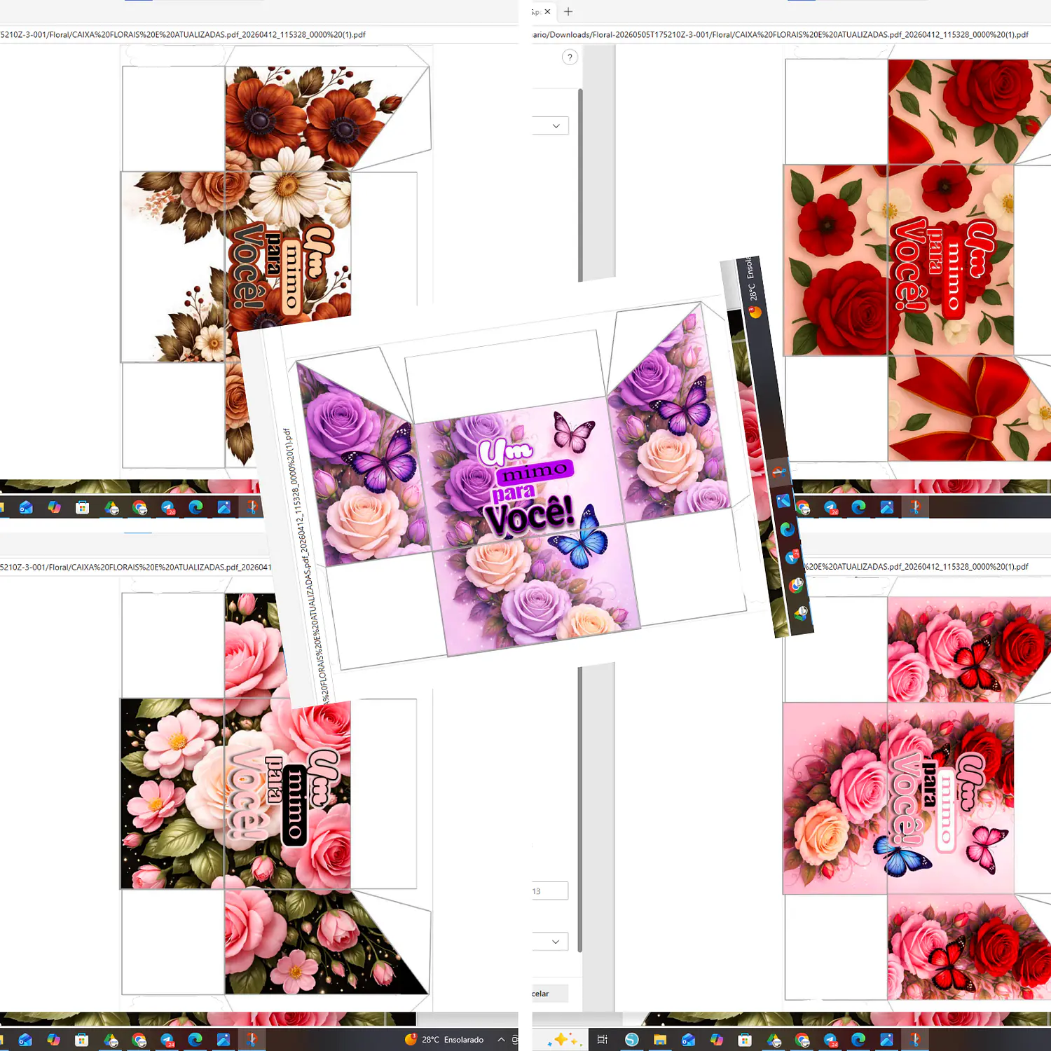 Arquivo Caixa Floral Presenteável 5 Estampas 3