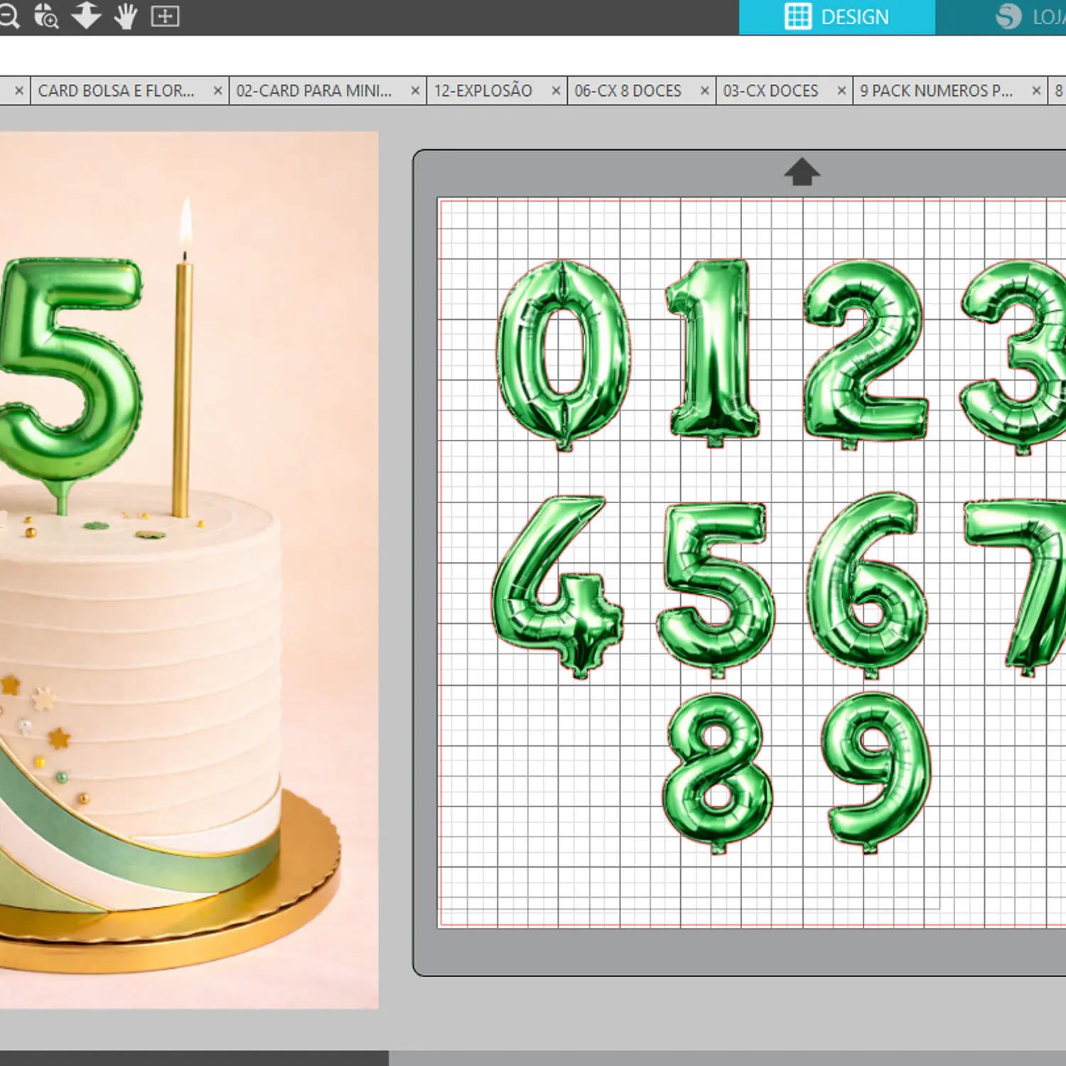Arquivo Numeros Para Topo Balão Metalizado Verde