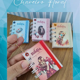 Arquivo Chaveiro Mini Bíblia Floral