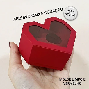 Arquivo Caixa Coração Visor De Acetato - Pdf e Studio