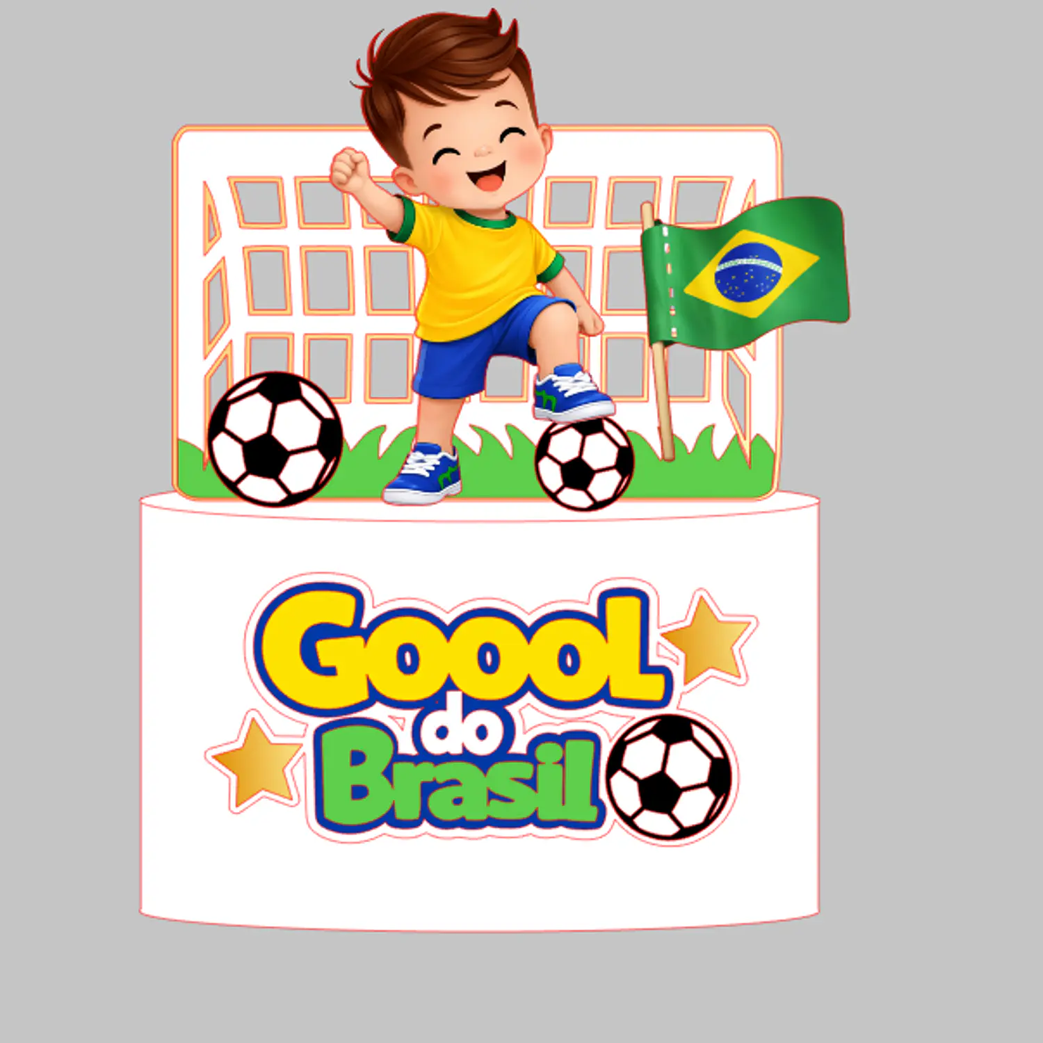 Arquivo Topo Gol Do Brasil Menino - Pdf e Studio - Toppers 2