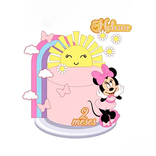 Arquivo Topo Minnie Arco Íris Margaridas