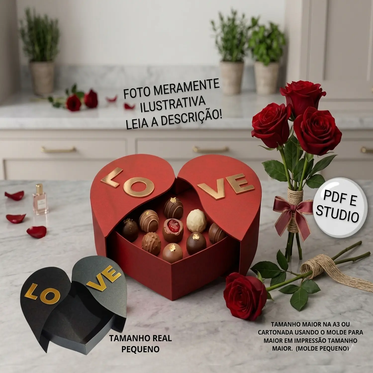 Arquivo Caixa Coração Love - Pdf e Studio  1