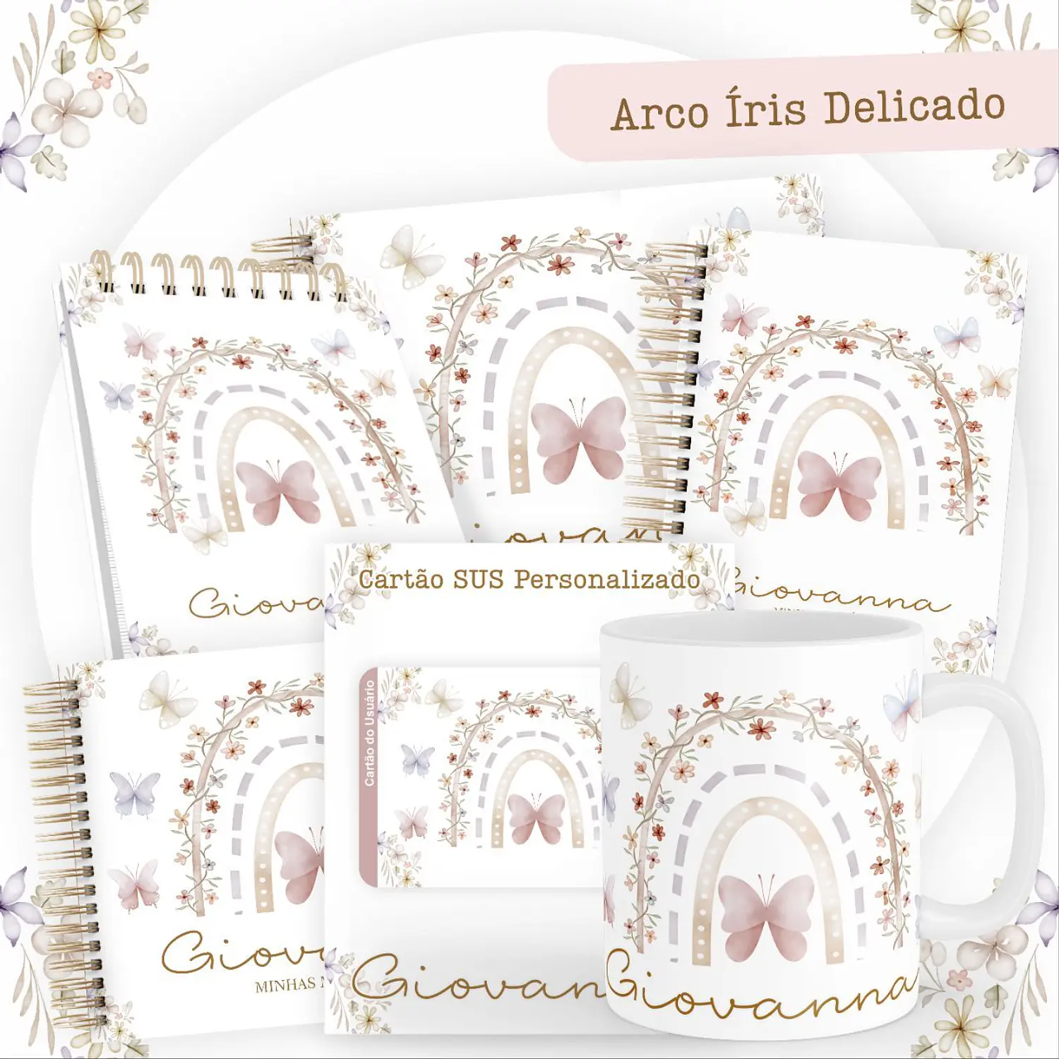 Encadernação Kit Caderneta Arco Íris Delicado 1