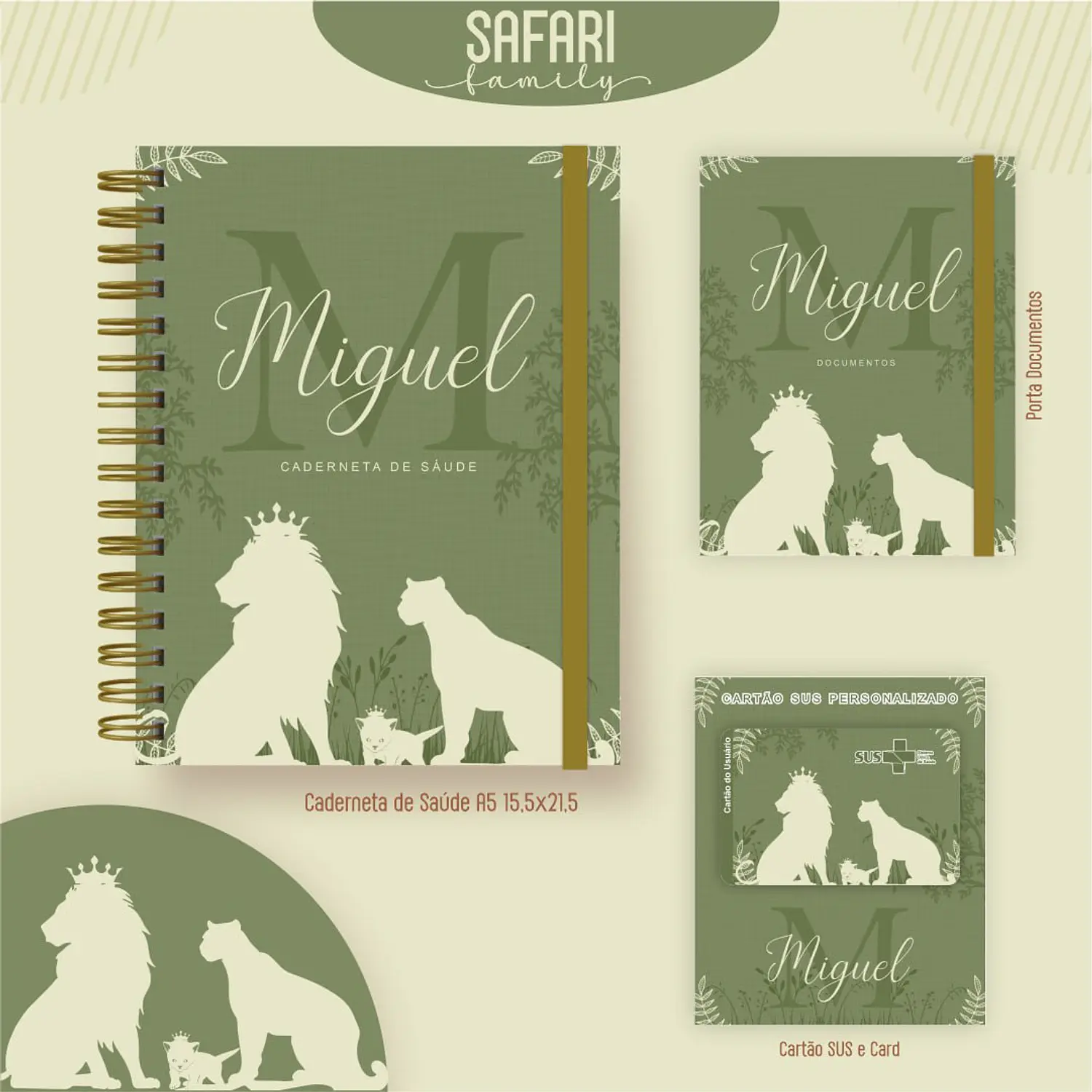 Encadernação Kit Caderneta Safari Family 1