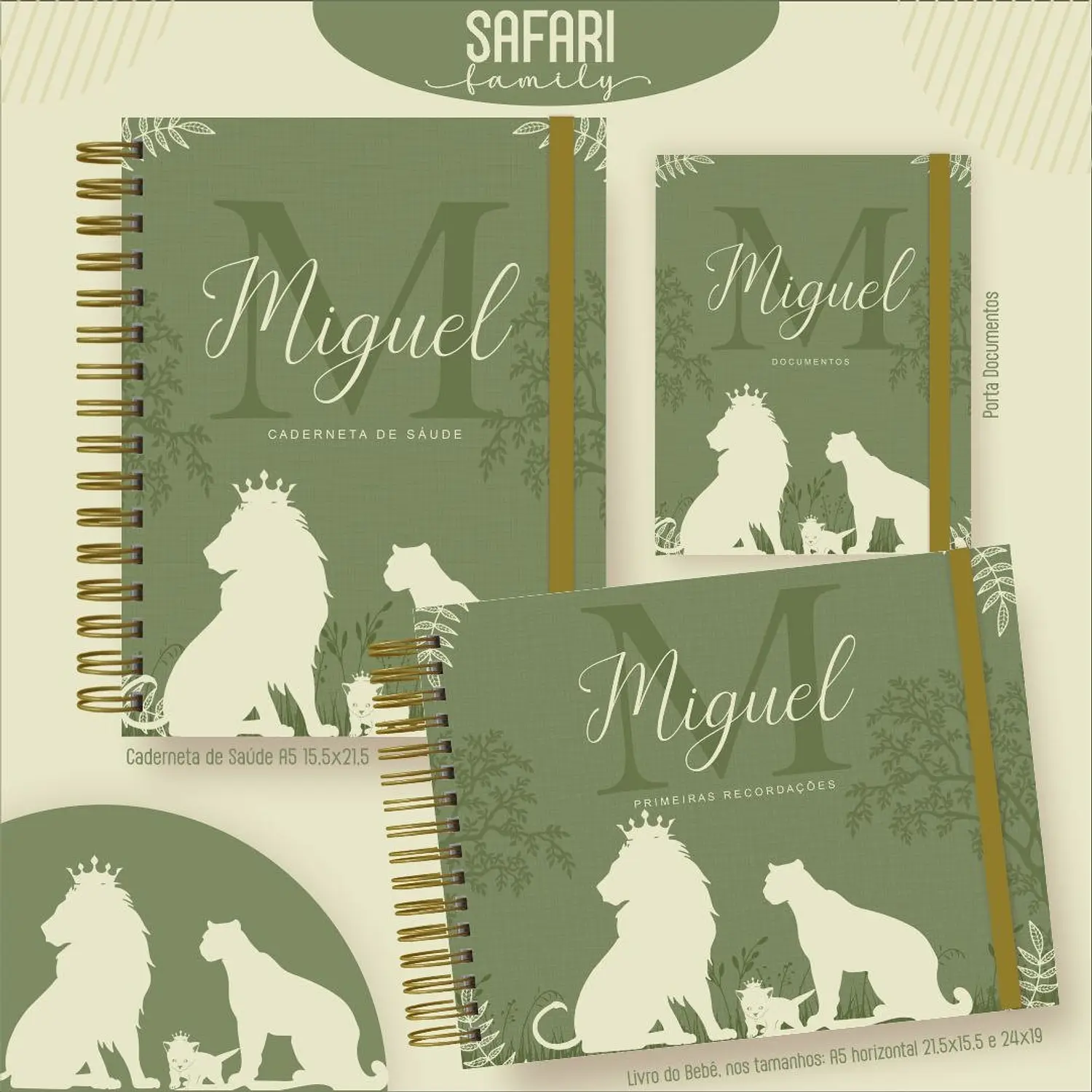 Encadernação Kit Caderneta Safari Family 4