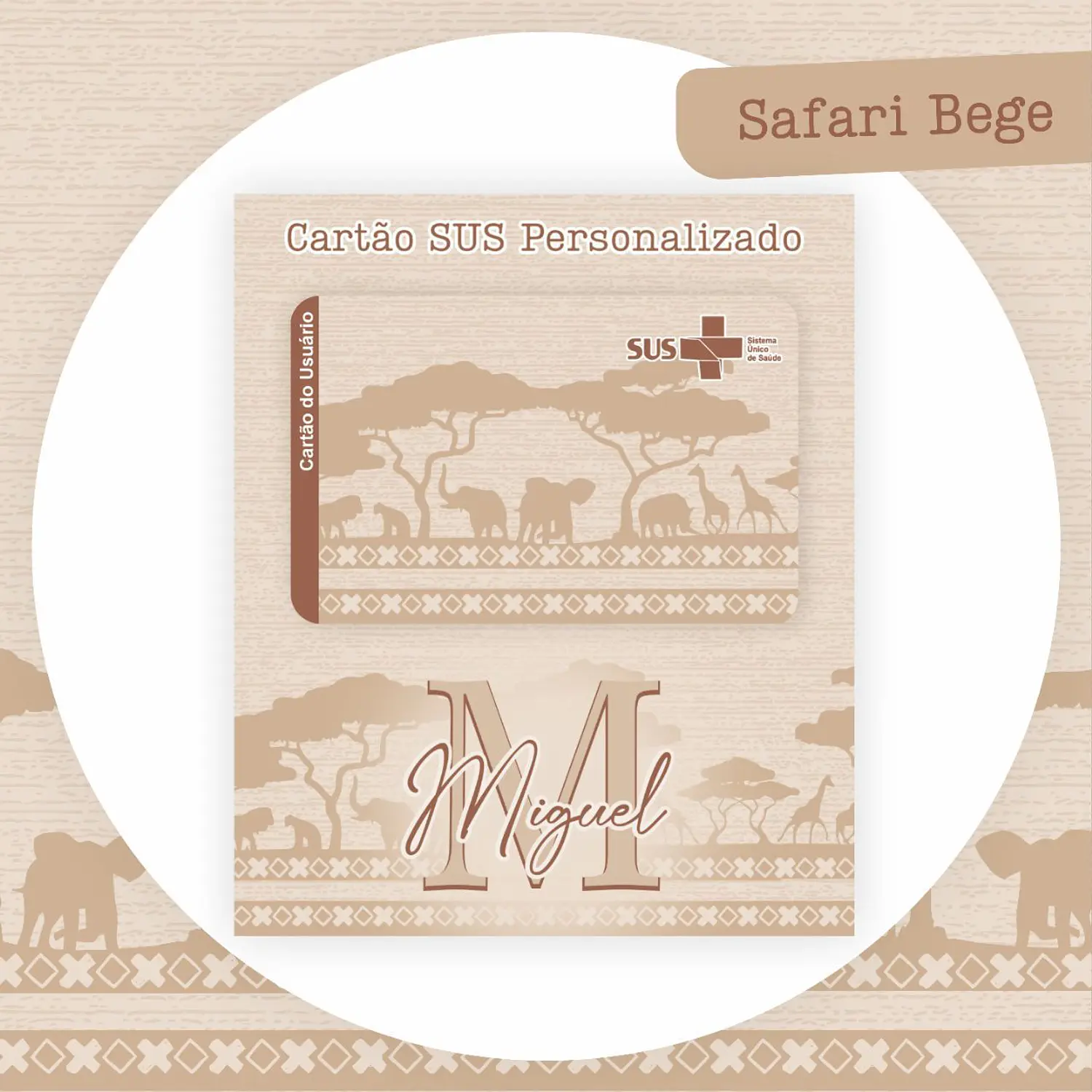 Encadernação Kit Caderneta Safari Bege Alfabeto 4