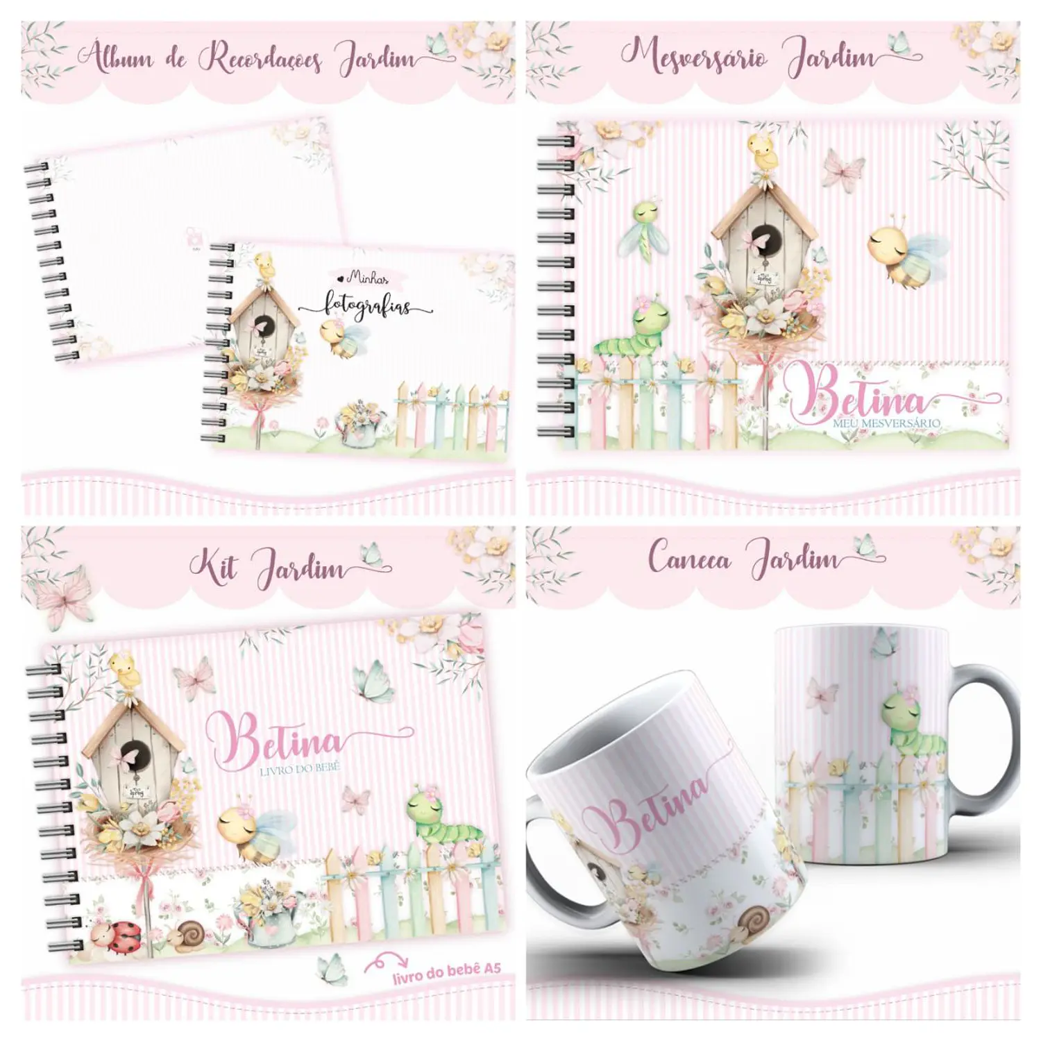 Encadernação Kit Caderneta Jardim 3