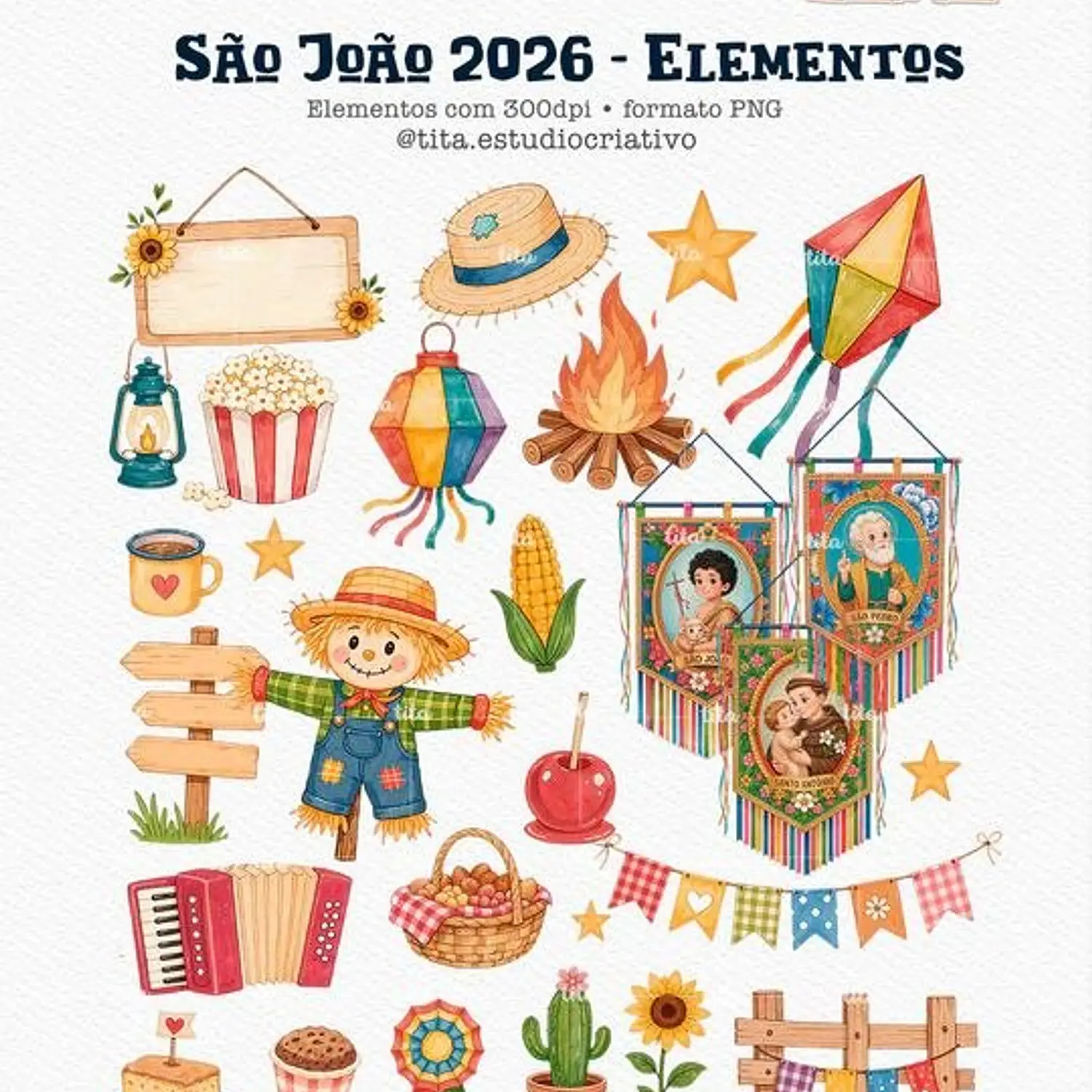 Kit Digital Combo São João + Copa Junina - Tita 9