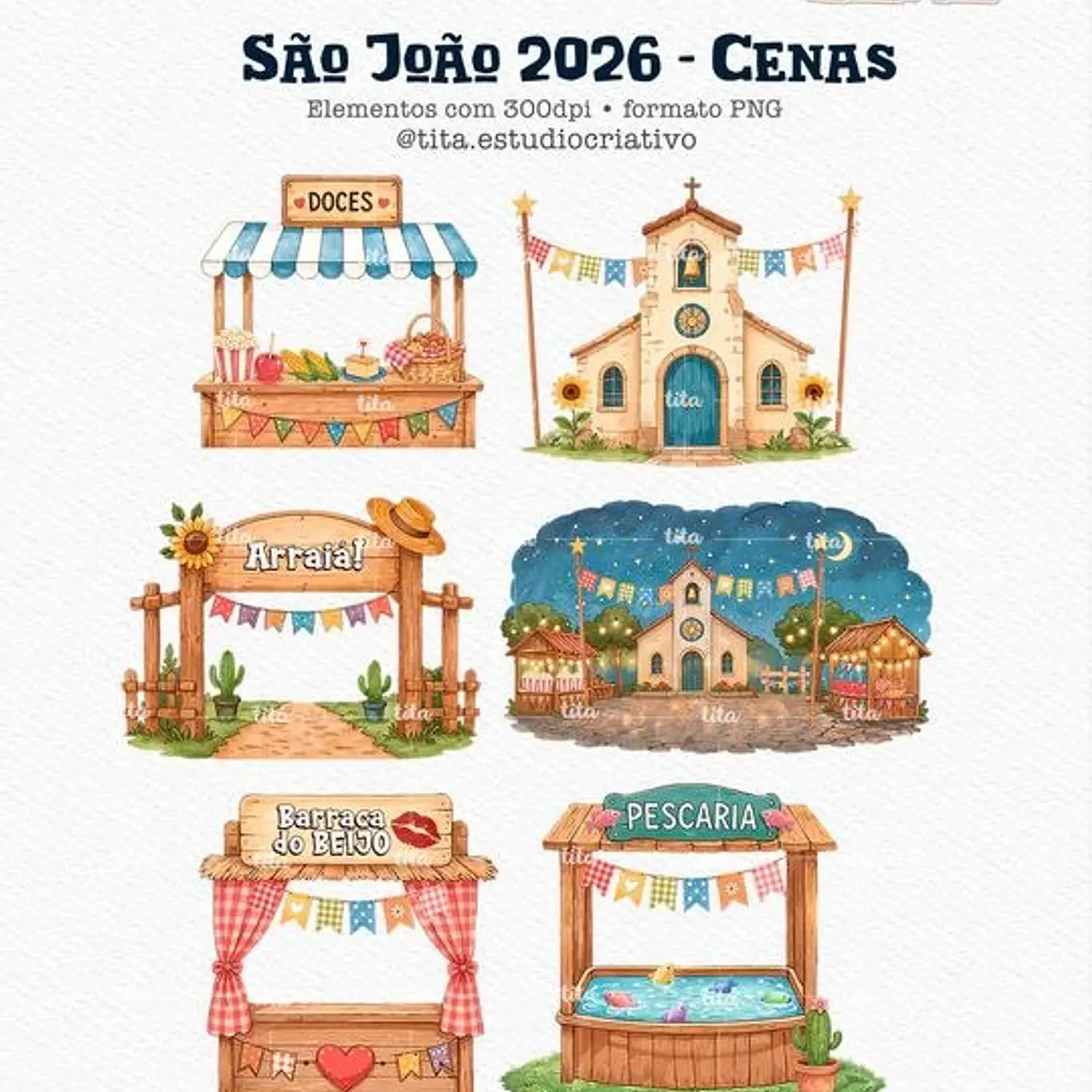 Kit Digital Combo São João + Copa Junina - Tita 12