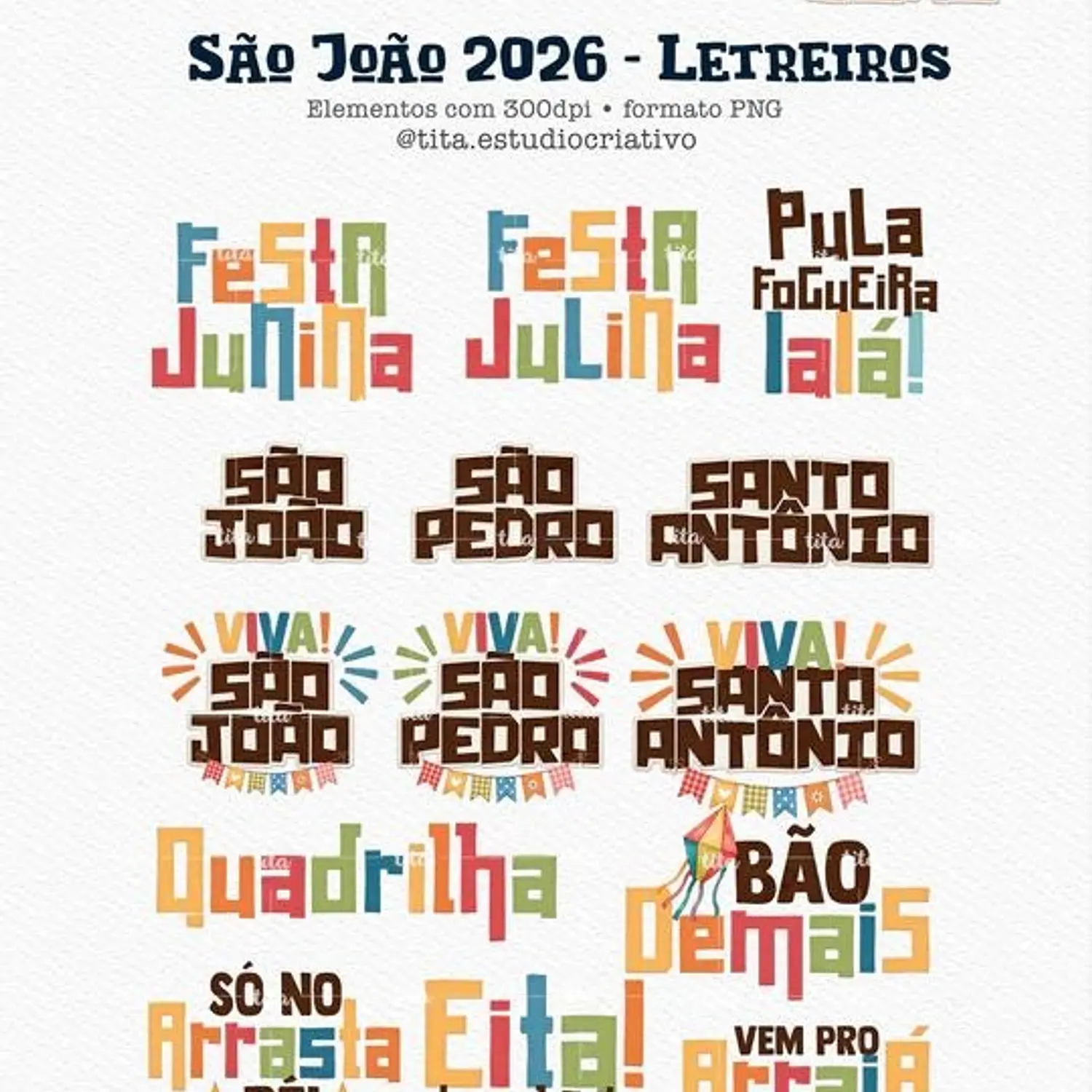 Kit Digital Combo São João + Copa Junina - Tita 7