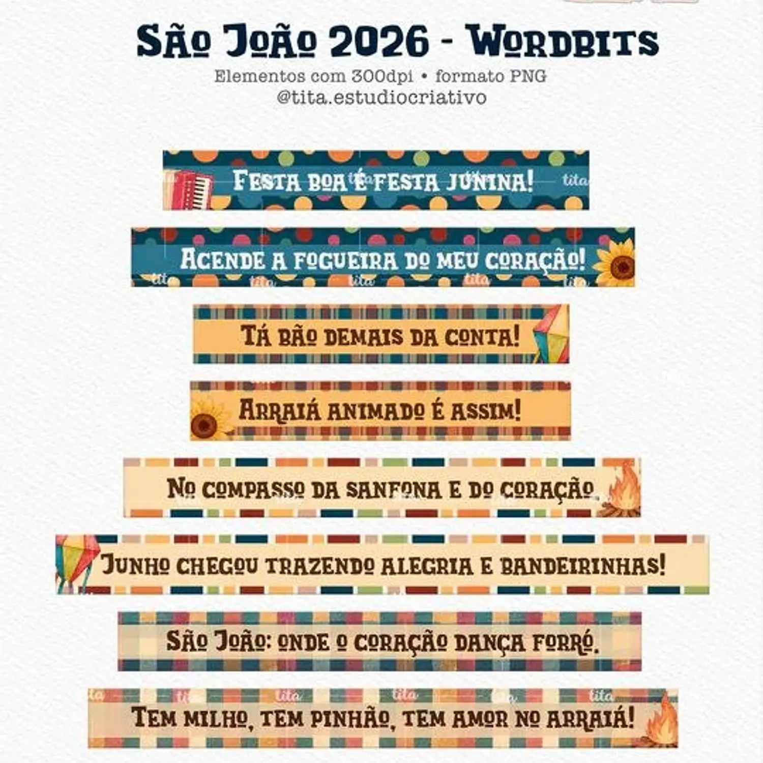Kit Digital Combo São João + Copa Junina - Tita 10