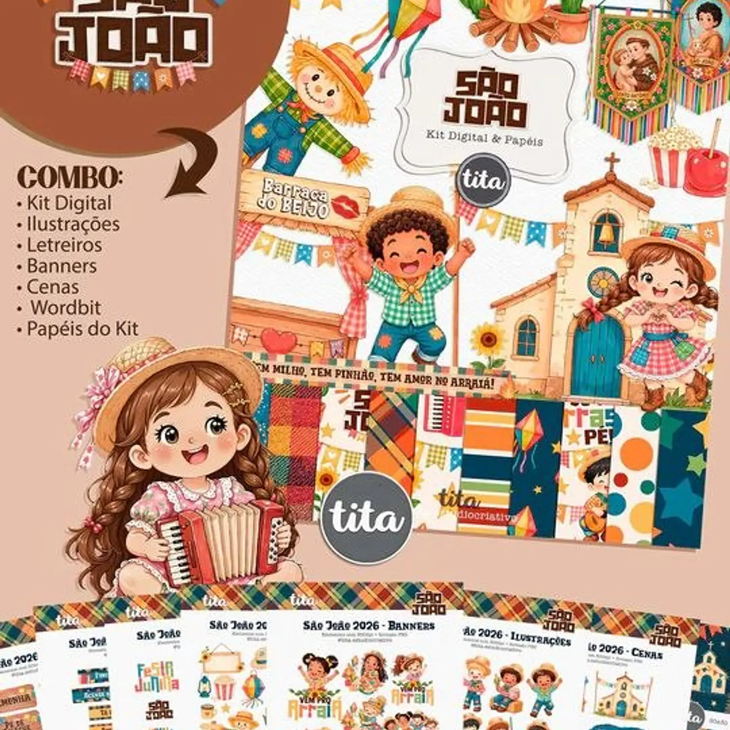 Kit Digital Combo São João + Copa Junina - Tita 2