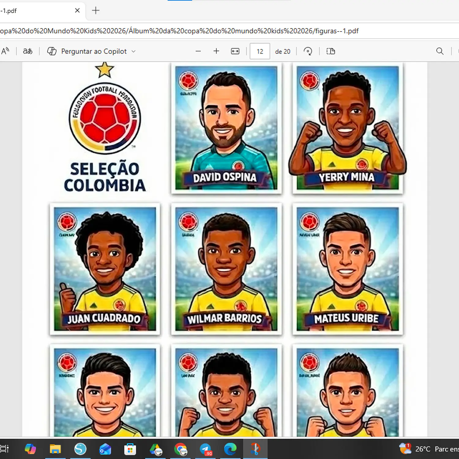 Arquivo 2 Álbuns Copa Do Mundo Kids Ilustrado  2026 14
