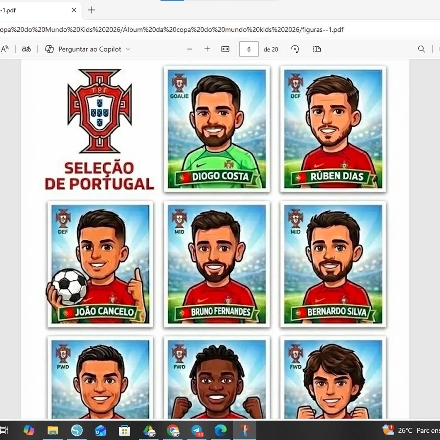 Arquivo 2 Álbuns Copa Do Mundo Kids Ilustrado  2026 20