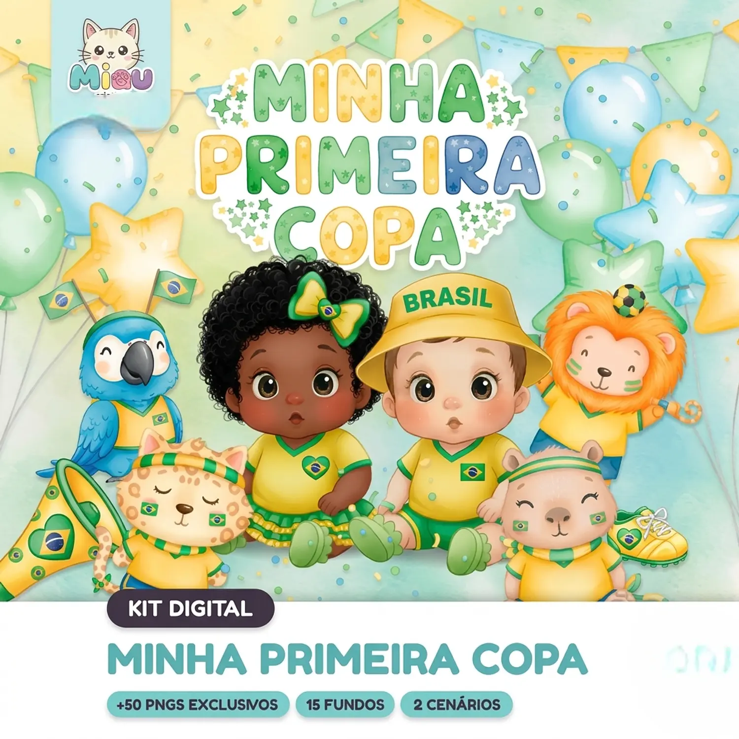 Arquivo Kit Digital Minha Primeira Copa - Miau Criativo 1