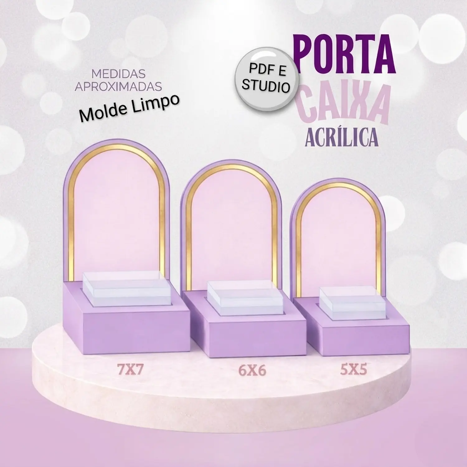 Arquivo Porta Caixinha De Acrílico - Molde Limpo - Pdf e Studio