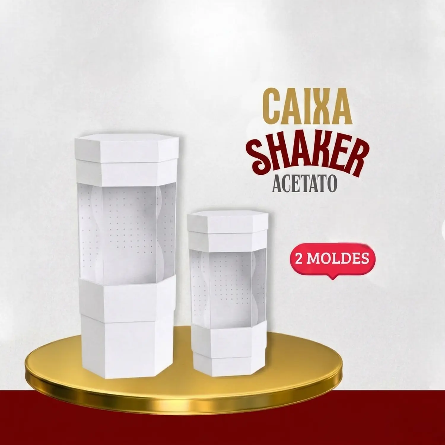 Arquivo Caixa Shaker Visor Acetato - Molde Limpo - Pdf e Studio