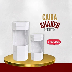 Arquivo Caixa Shaker Visor Acetato - Molde Limpo - Pdf e Studio
