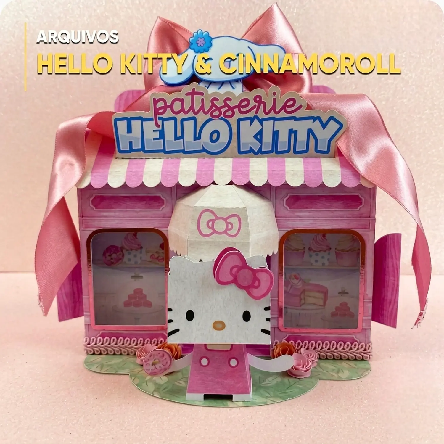 Arquivo Caixa Cenário Maleta Hello Kitty e Cinnamoroll