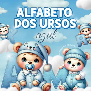 Kit Digital Alfabeto Dos Ursos Azul