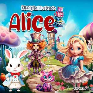 Kit Digital Alice No Pais Das Maravilhas - Png - Ilustrabed