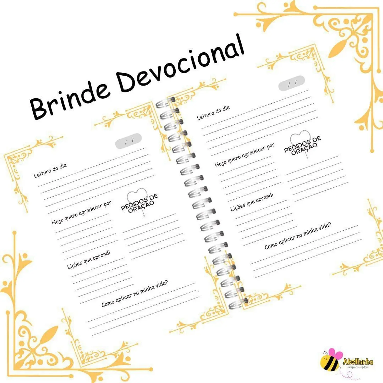 Encadernação Caderno Catequese - Abelhinha 4