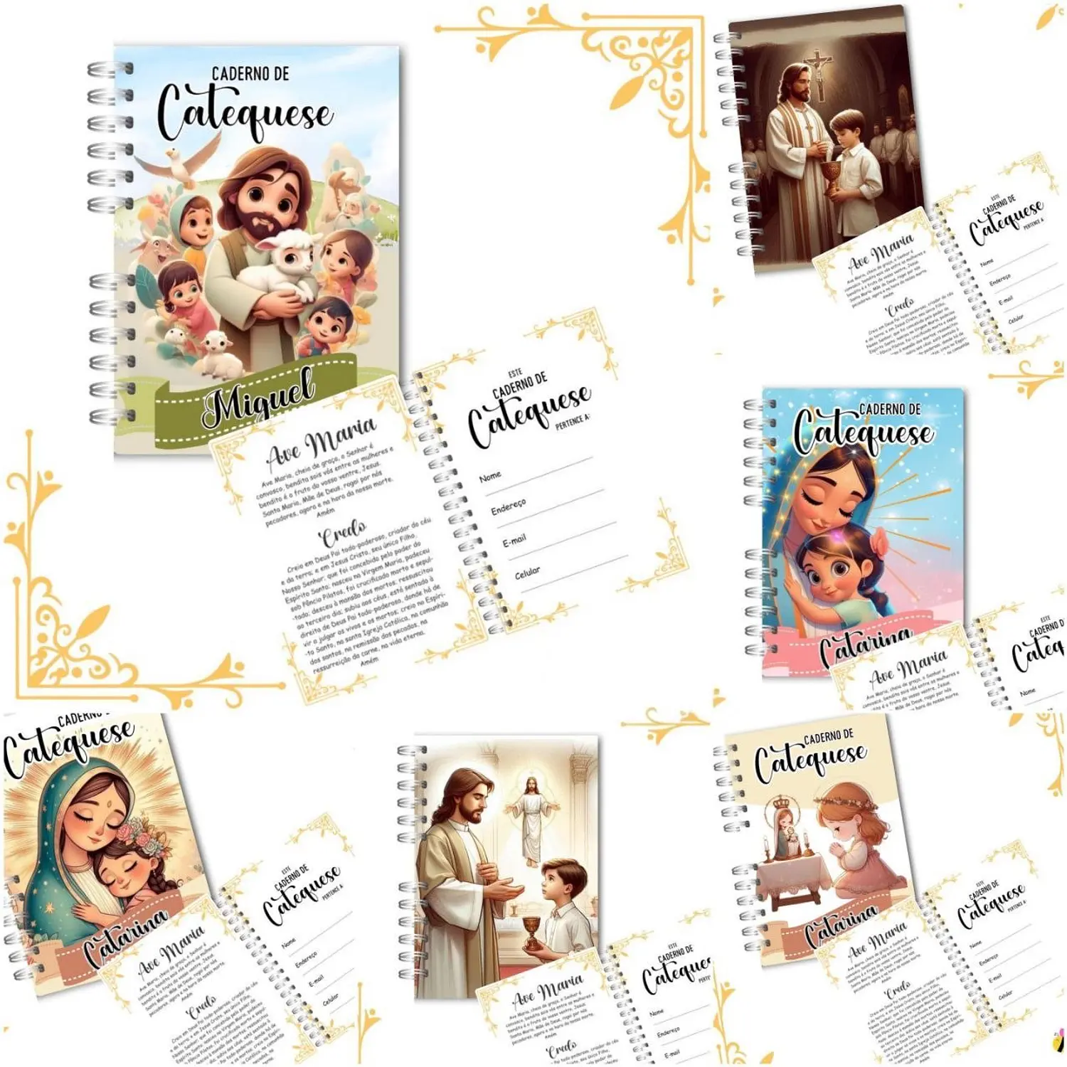 Encadernação Caderno Catequese - Abelhinha 7