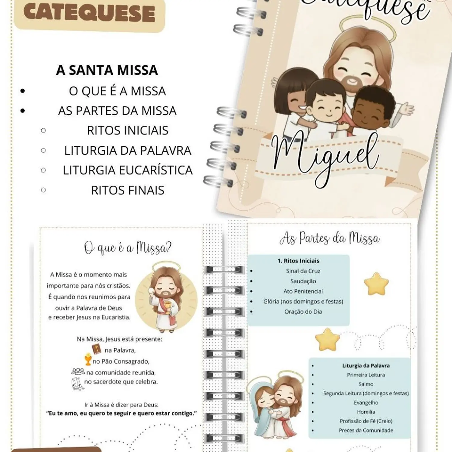 Encadernação Caderno Catequese 15 Capas Variadas - Abelhinha 2