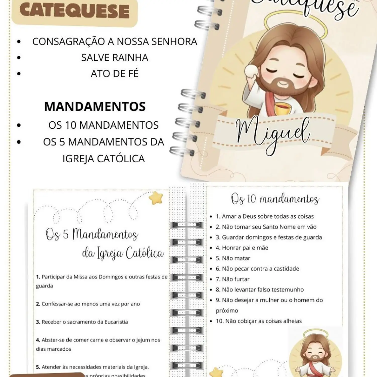 Encadernação Caderno Catequese 15 Capas Variadas - Abelhinha 3